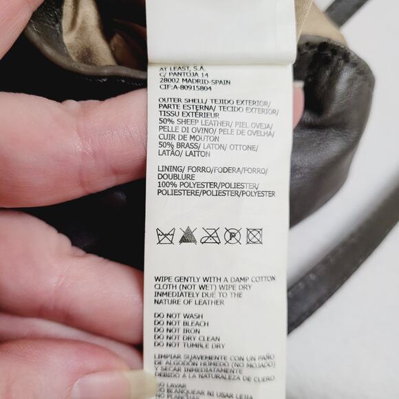 Hoss Intropia brown leather beaded and metal sequined cross body bag - Picture 13 of 16